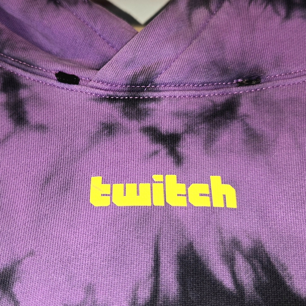 Purple and Black Tie-Dye Twitch Hoodie - Picture 2 of 3